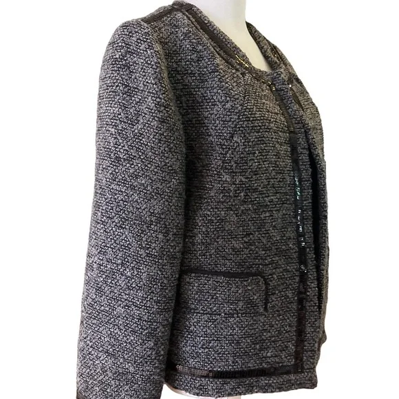 Cynthia Rowley Women’s Tweed Sequin Blazer Professional Classic - Picture 3 of 7